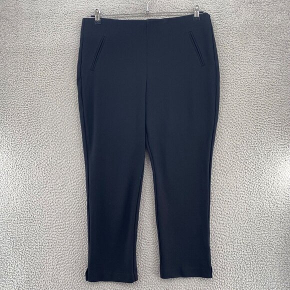 Chicos Pants Womens 2.5 US 14 Black So Slimming Juliet Side Vent Ankle Stretch - Picture 1 of 11